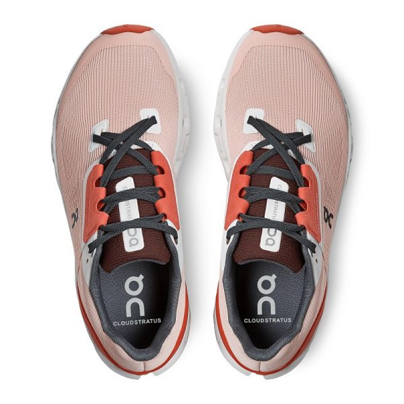 Rose / Red Women's On Running Cloudstratus Road Running Shoes | 7029436_PH