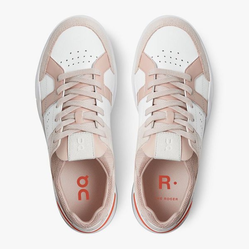 Rose / White Women's On Running THE ROGER Clubhouse Sneakers | 7148259_PH