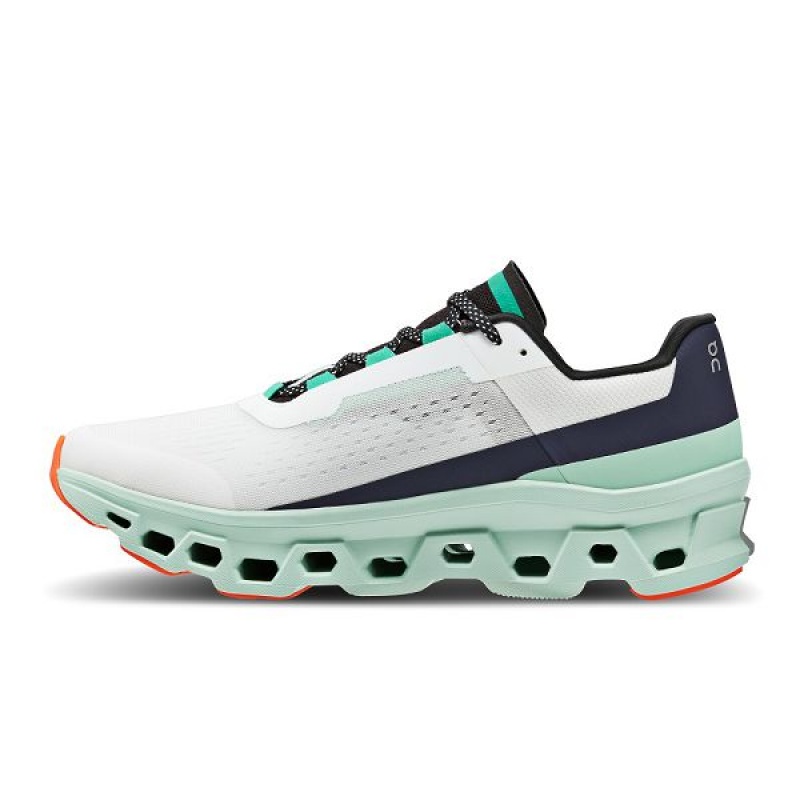 White Men's On Running Cloudmonster Road Running Shoes | 2978354_PH