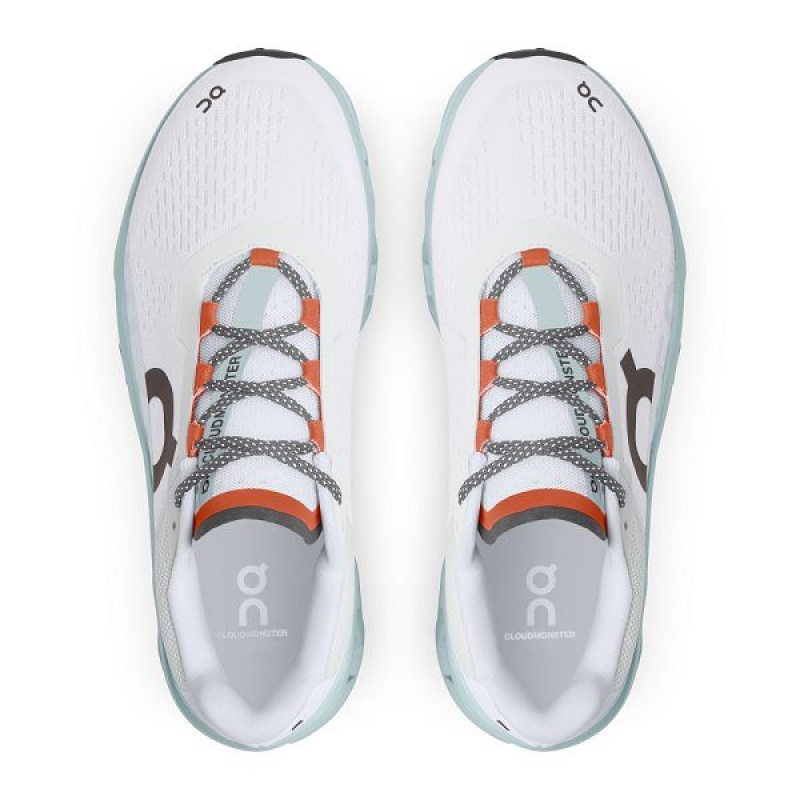 White Men's On Running Cloudmonster Road Running Shoes | 7469523_PH