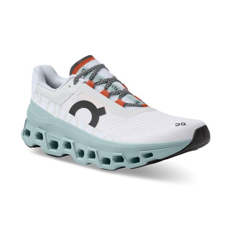 White Men's On Running Cloudmonster Road Running Shoes | 7469523_PH