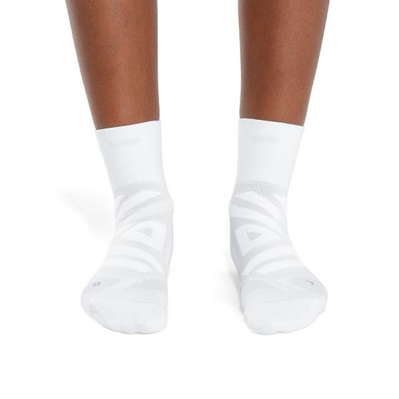 White Women's On Running Performance Mid Socks | 9361825_PH