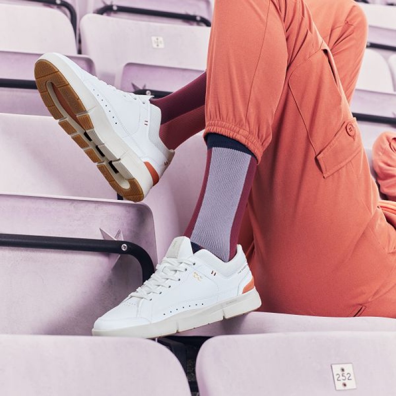 White Women's On Running THE ROGER Centre Court Sneakers | 2861473_PH