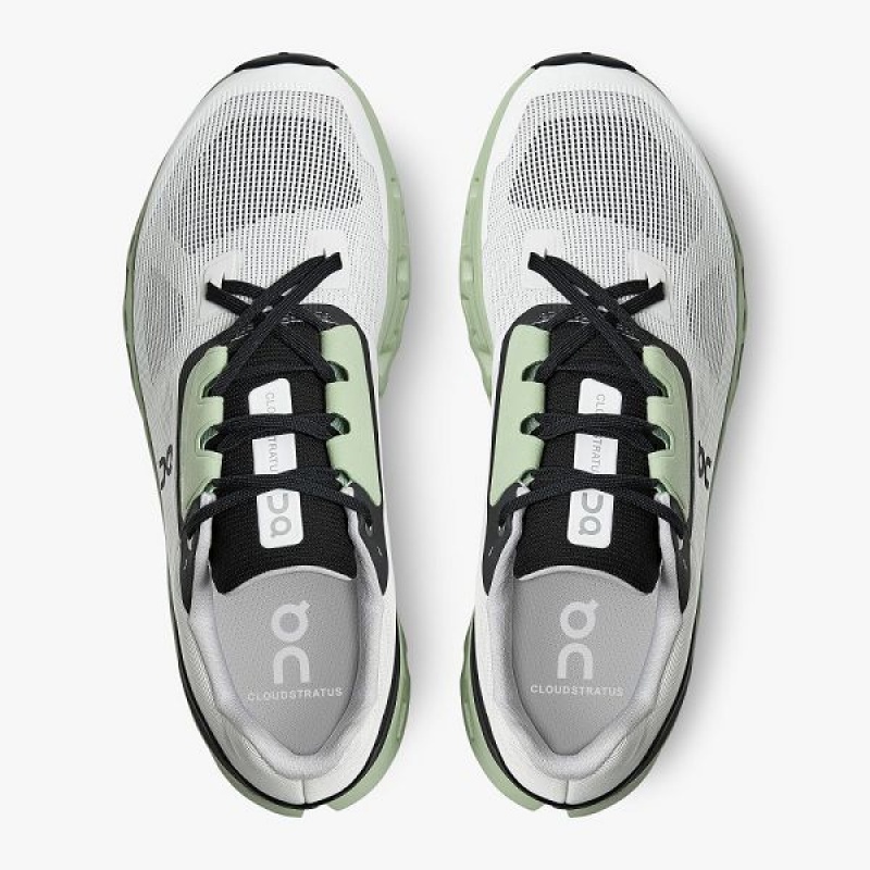 White / Black Men's On Running Cloudstratus 2 Road Running Shoes | 931572_PH