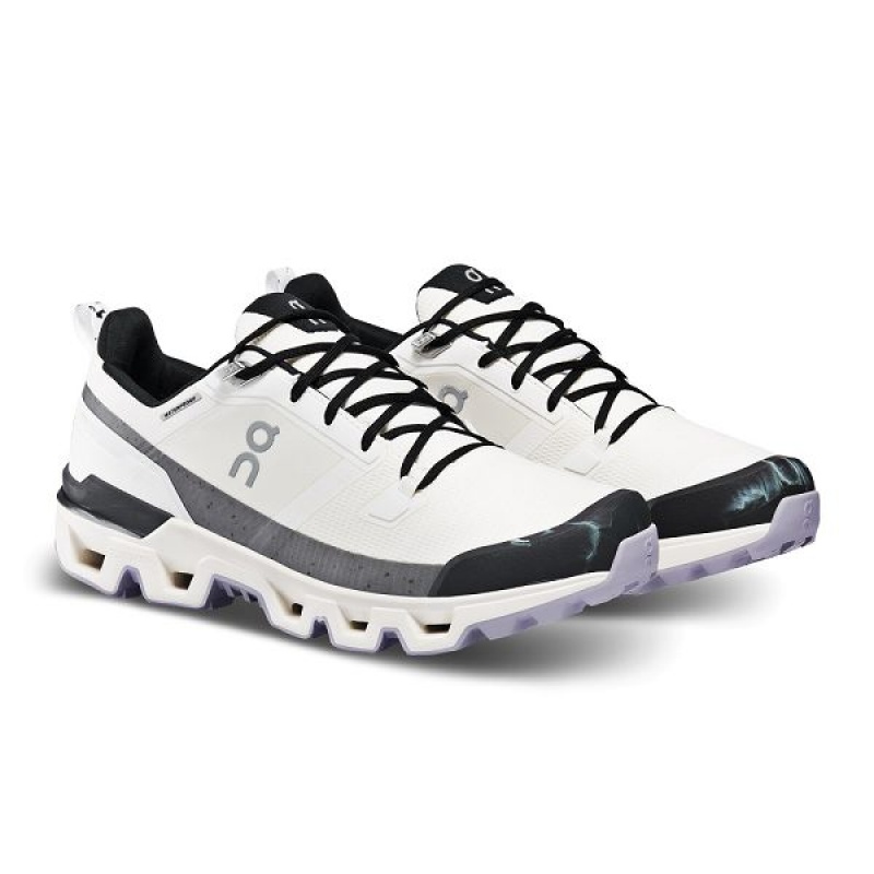 White / Black Men's On Running Cloudwander Waterproof Hiking Shoes | 5689134_PH