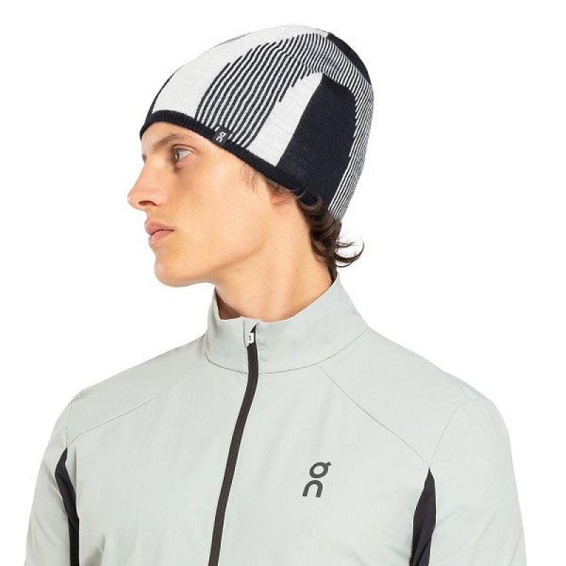 White / Black Men's On Running Explorer Merino Beanie | 7635982_PH