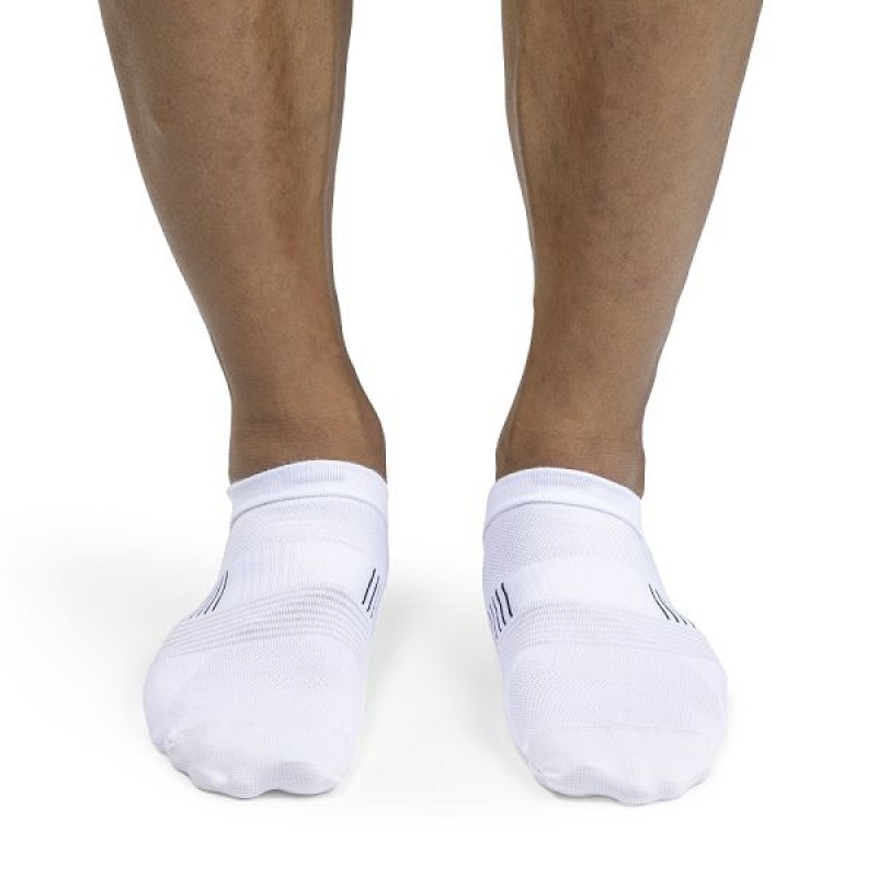 White / Black Men's On Running Ultralight Low Socks | 3751496_PH