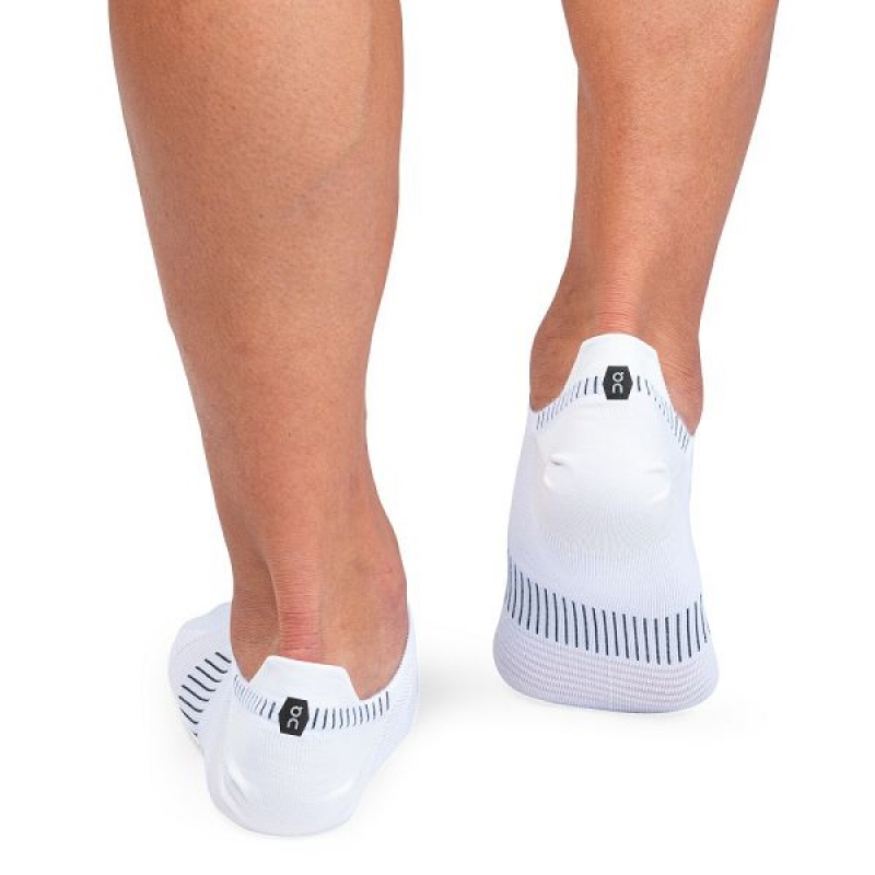 White / Black Men's On Running Ultralight Low Socks | 3751496_PH