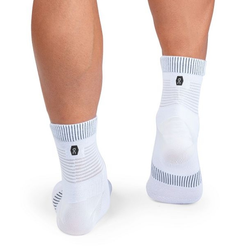 White / Black Men's On Running Ultralight Mid Socks | 8275603_PH