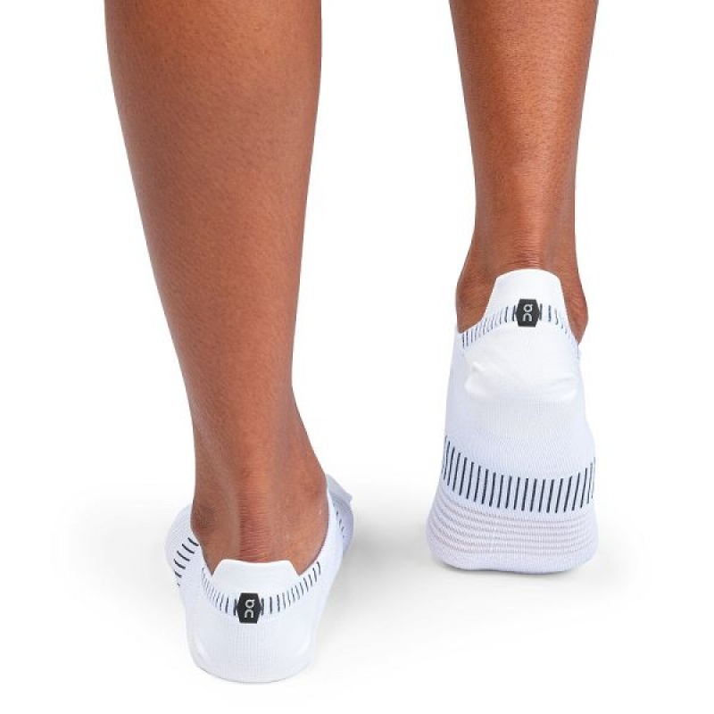 White / Black Women's On Running Ultralight Low Socks | 7805349_PH