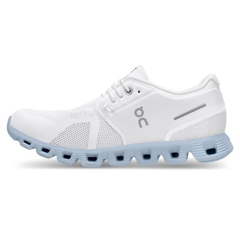 White / Blue Women's On Running Cloud 5 Sneakers | 5028319_PH