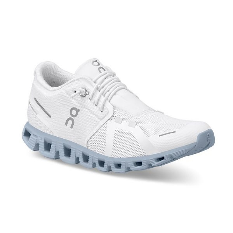 White / Blue Women's On Running Cloud 5 Sneakers | 5028319_PH