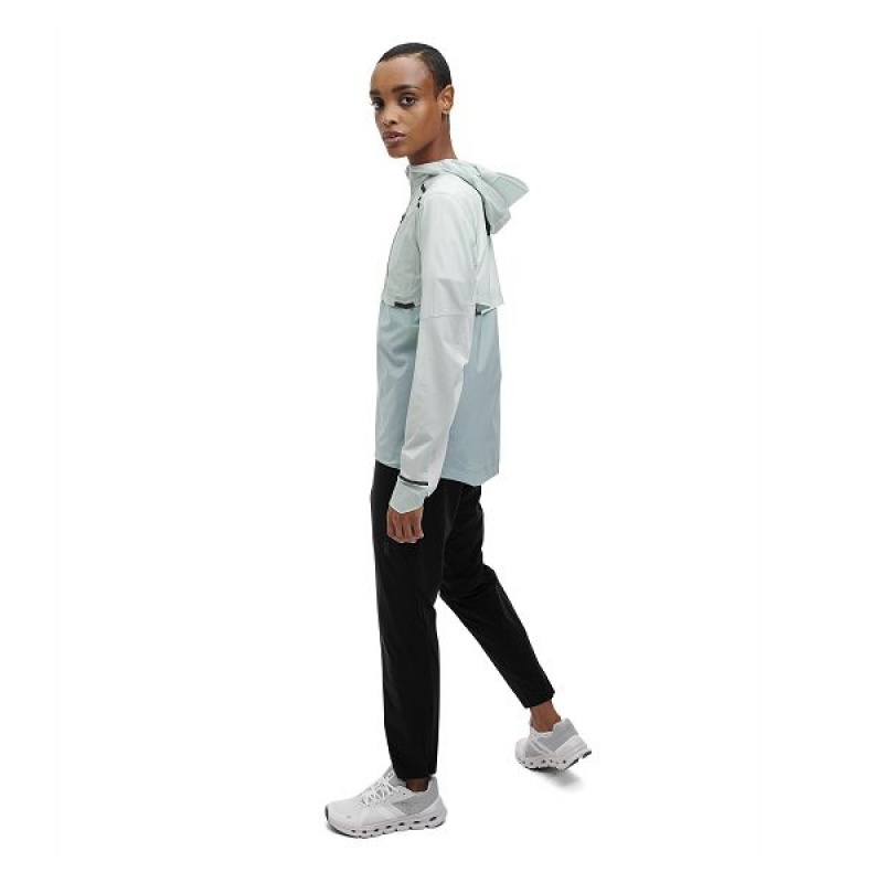 White / Blue Women's On Running Weather Jackets | 6541897_PH