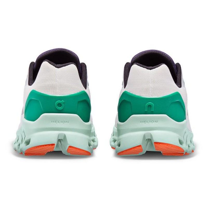 White / Green Men's On Running Cloudstratus Road Running Shoes | 3490167_PH