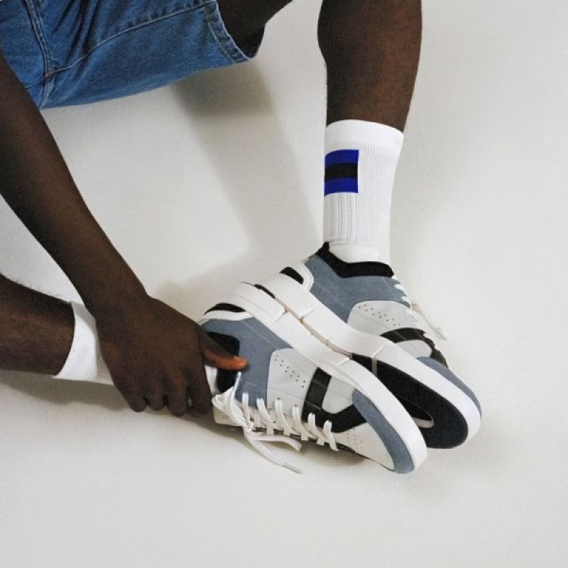 White / Indigo Men's On Running Tennis Socks | 2953461_PH