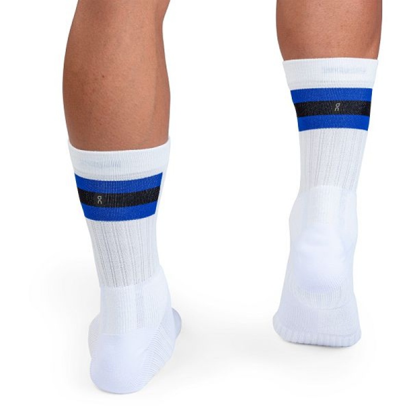 White / Indigo Men's On Running Tennis Socks | 2953461_PH