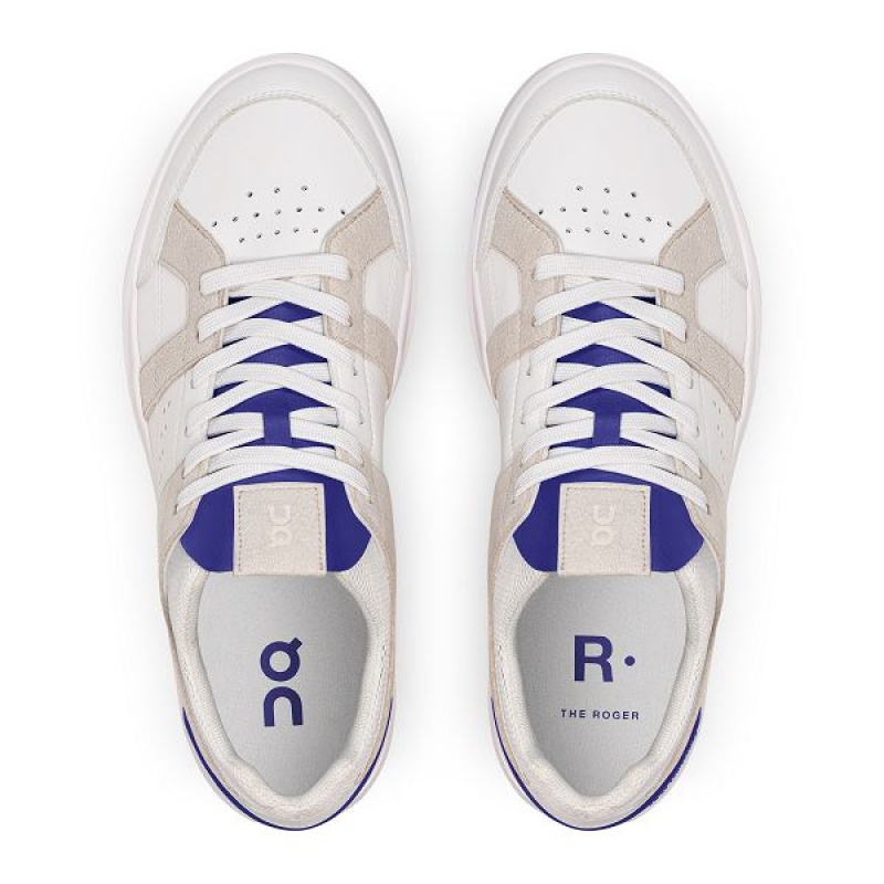 White / Indigo Women's On Running THE ROGER Clubhouse Sneakers | 7589320_PH