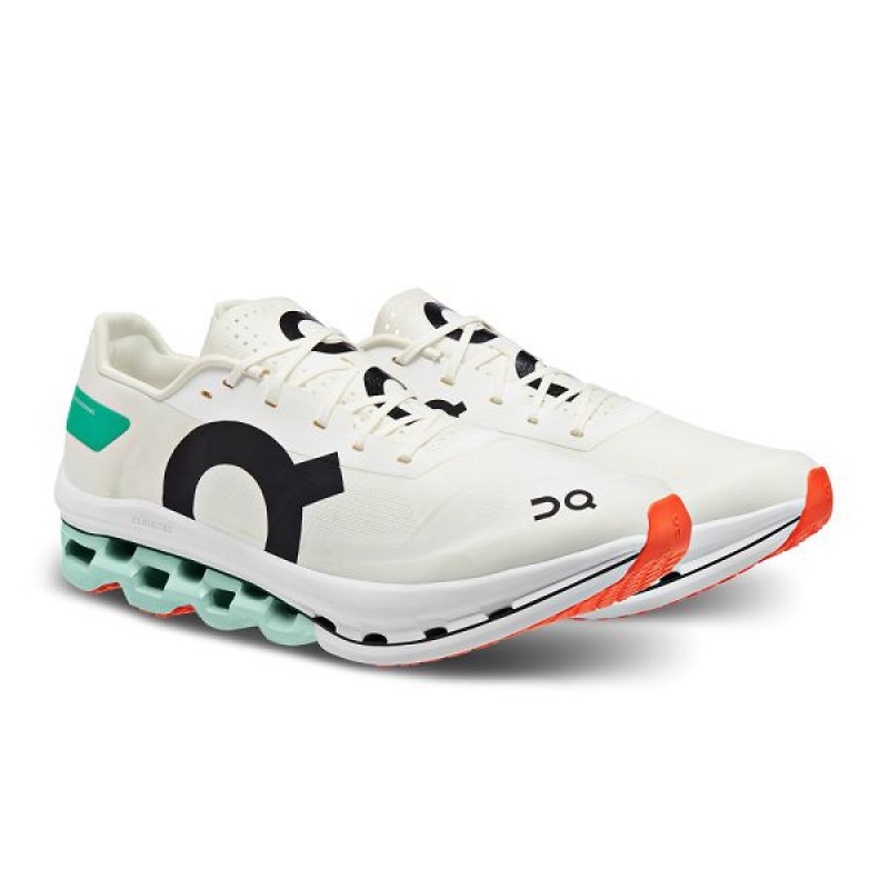 White / Mint Men's On Running Cloudboom Echo Road Running Shoes | 4068759_PH