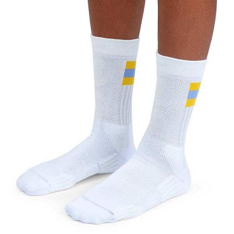 White / Mustard Women's On Running Tennis Socks | 1326407_PH