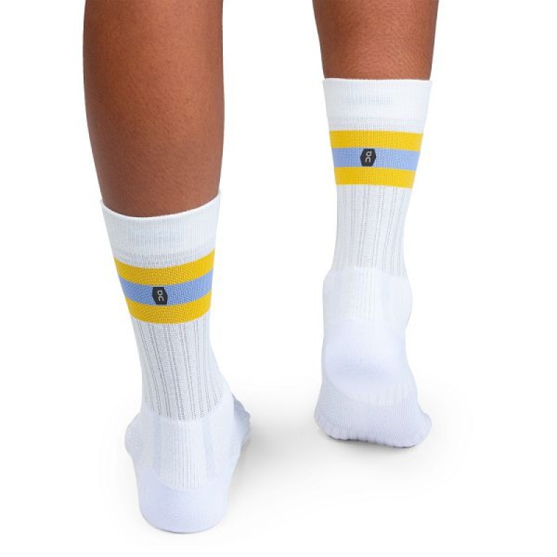 White / Mustard Women's On Running Tennis Socks | 1326407_PH