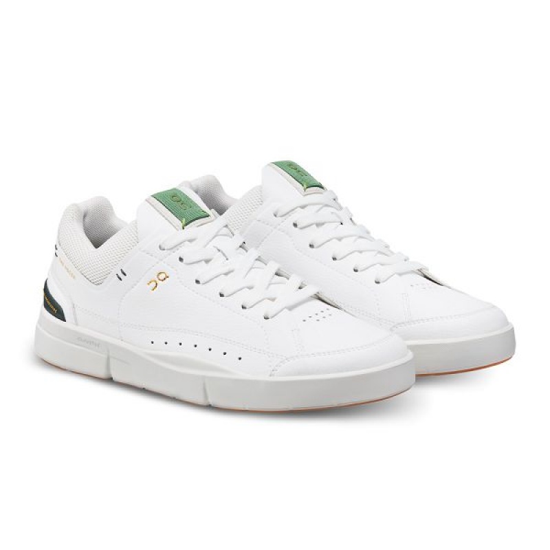 White / Olive Men's On Running THE ROGER Centre Court Sneakers | 8173650_PH