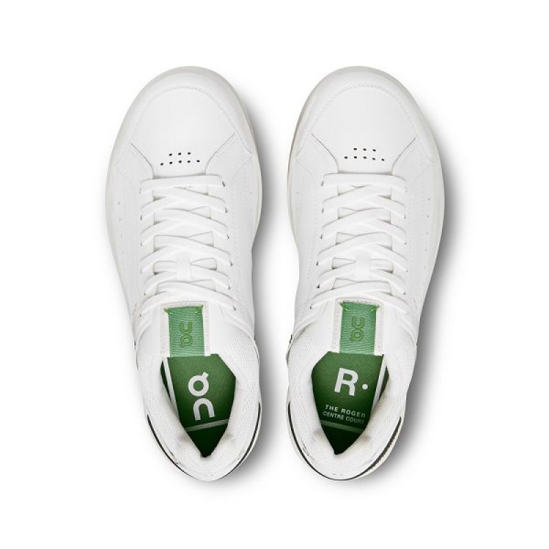 White / Olive Women's On Running THE ROGER Centre Court Sneakers | 6758142_PH