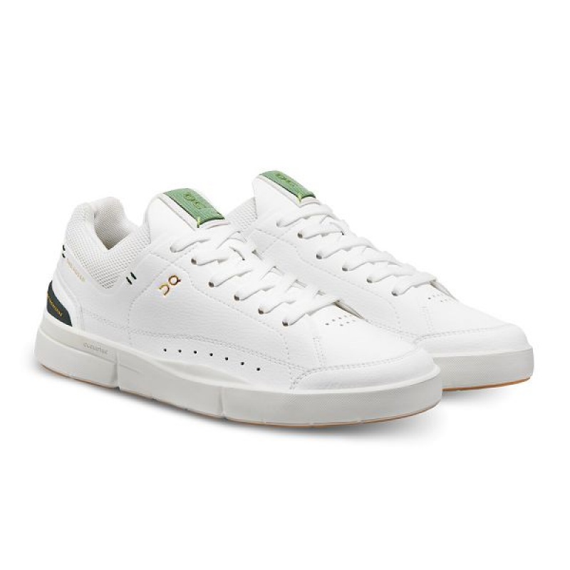 White / Olive Women's On Running THE ROGER Centre Court Sneakers | 6758142_PH