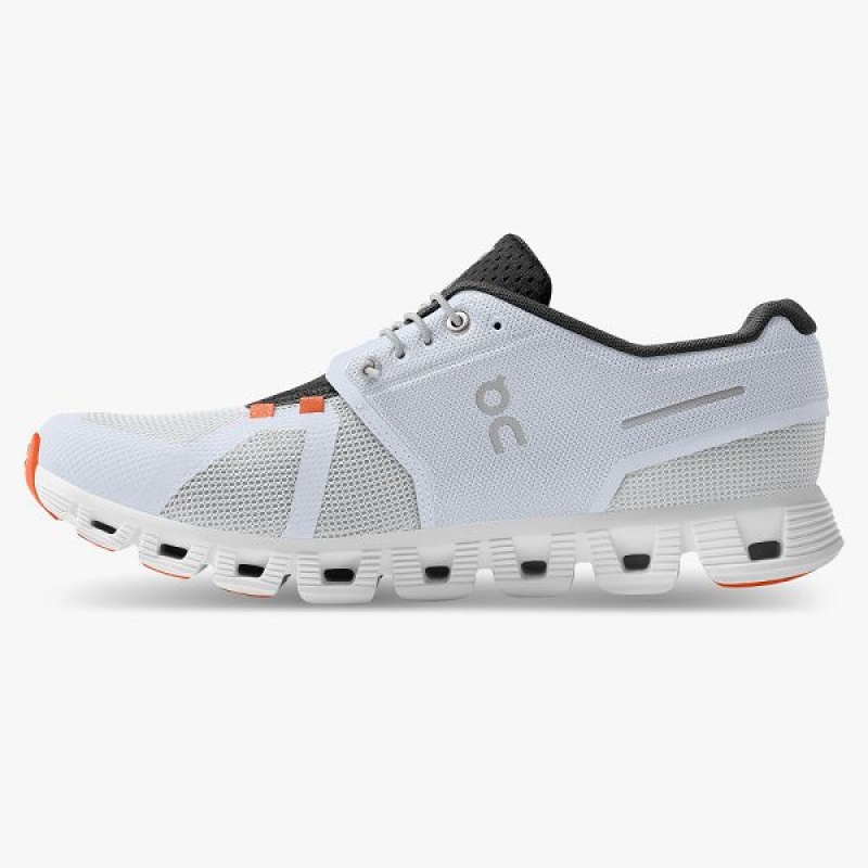 White / Orange Men's On Running Cloud 5 Push Walking Shoes | 2347960_PH