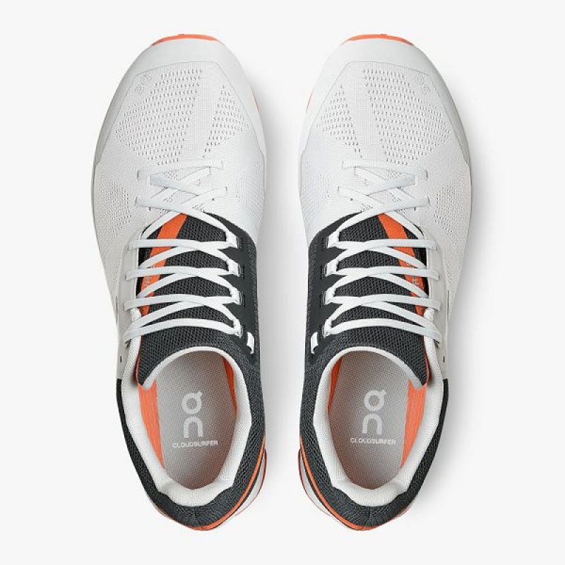 White / Orange Men's On Running Cloudsurfer 6 Road Running Shoes | 4189037_PH