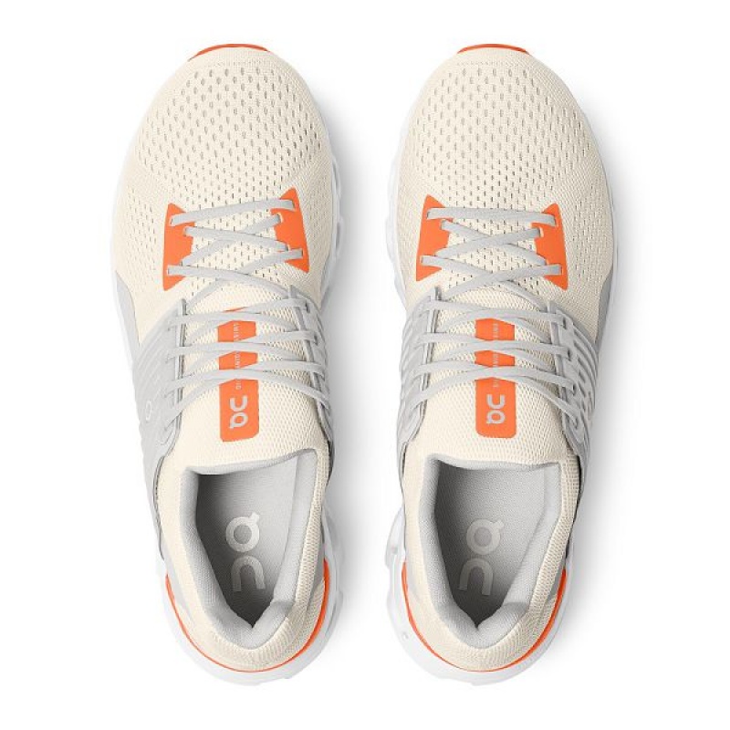 White / Orange Men's On Running Cloudswift Road Running Shoes | 3584261_PH