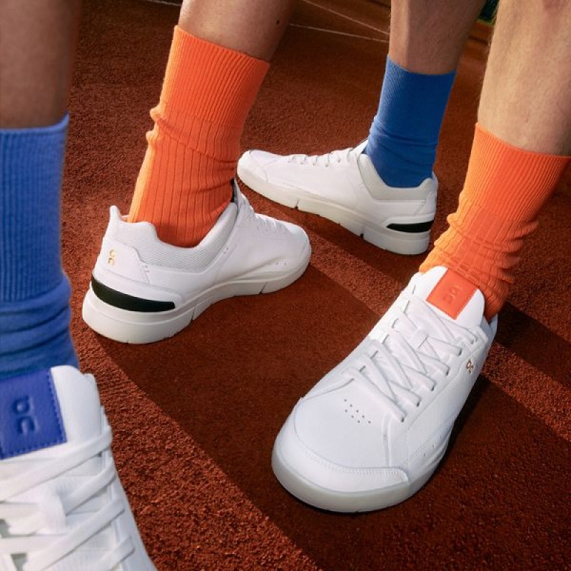 White / Orange Men's On Running THE ROGER Centre Court Sneakers | 2894056_PH