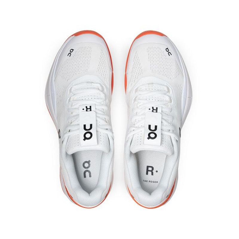 White / Orange Men's On Running THE ROGER Pro Clay Tennis Shoes | 1504978_PH