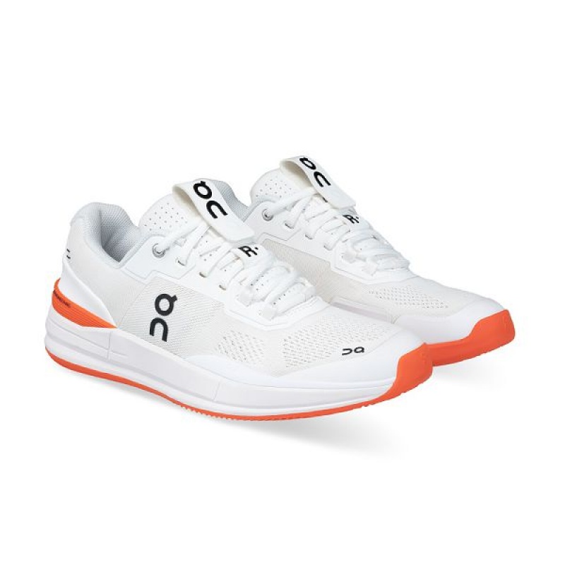 White / Orange Men's On Running THE ROGER Pro Clay Tennis Shoes | 1504978_PH