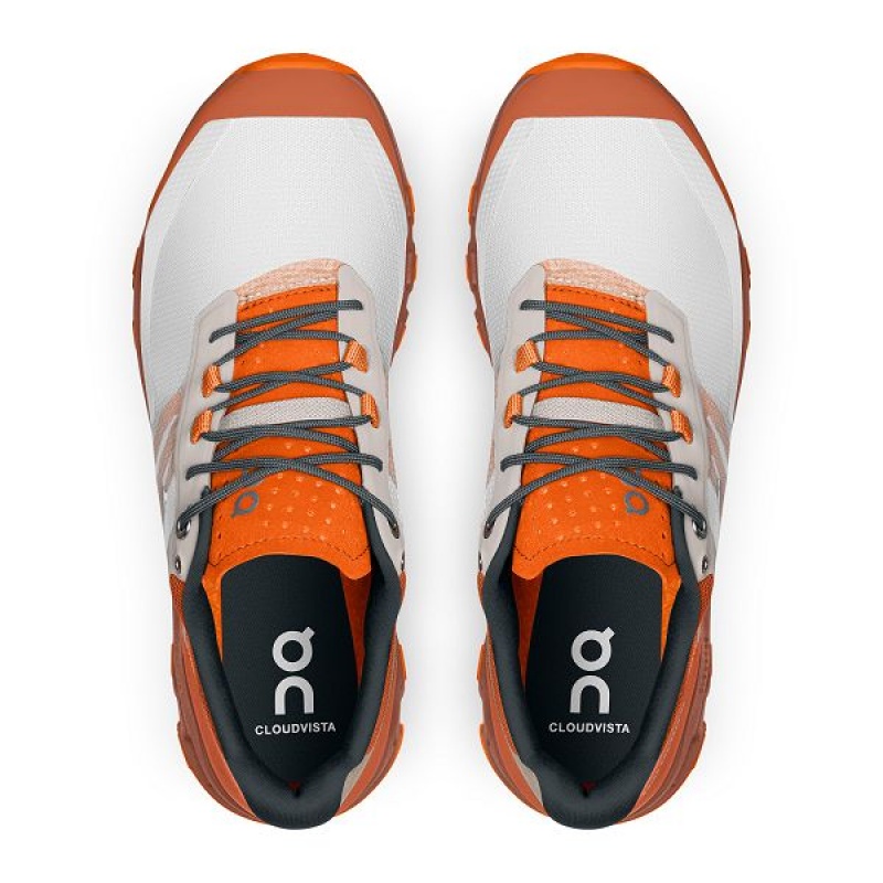 White / Orange Women's On Running Cloudvista Hiking Shoes | 8619524_PH