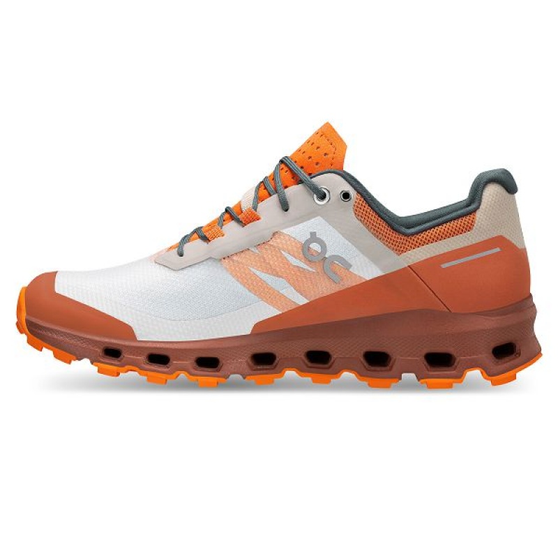 White / Orange Women's On Running Cloudvista Hiking Shoes | 8619524_PH