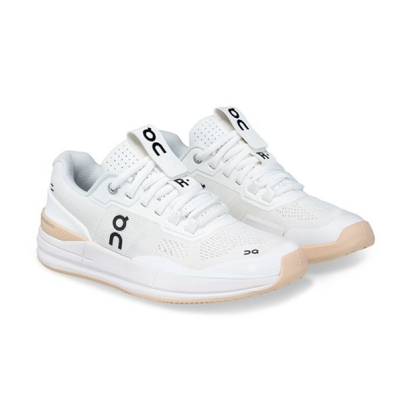 White / Orange Women's On Running THE ROGER Pro Clay Tennis Shoes | 1467350_PH