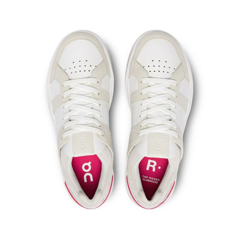 White / Pink Women's On Running THE ROGER Clubhouse Sneakers | 3268104_PH