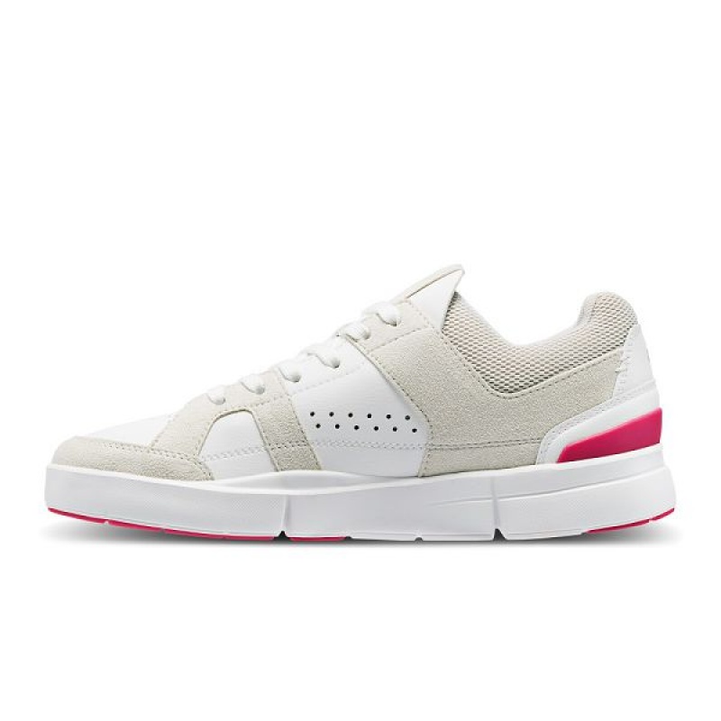 White / Pink Women's On Running THE ROGER Clubhouse Sneakers | 3268104_PH