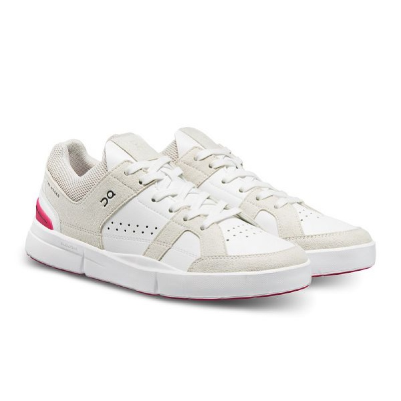 White / Pink Women's On Running THE ROGER Clubhouse Sneakers | 3268104_PH