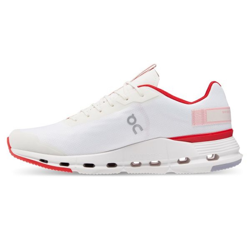 White / Red Men's On Running Cloudnova Form Sneakers | 1986704_PH