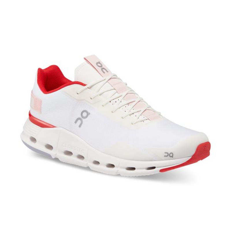 White / Red Men's On Running Cloudnova Form Sneakers | 1986704_PH