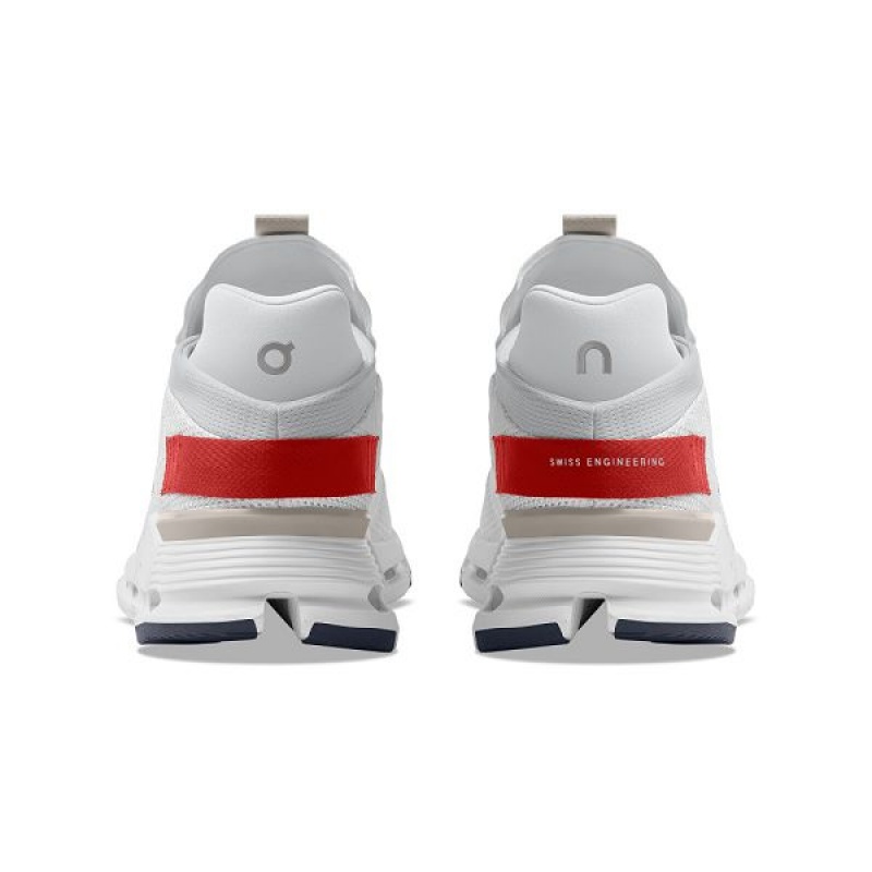 White / Red Men's On Running Cloudnova Sneakers | 4583079_PH