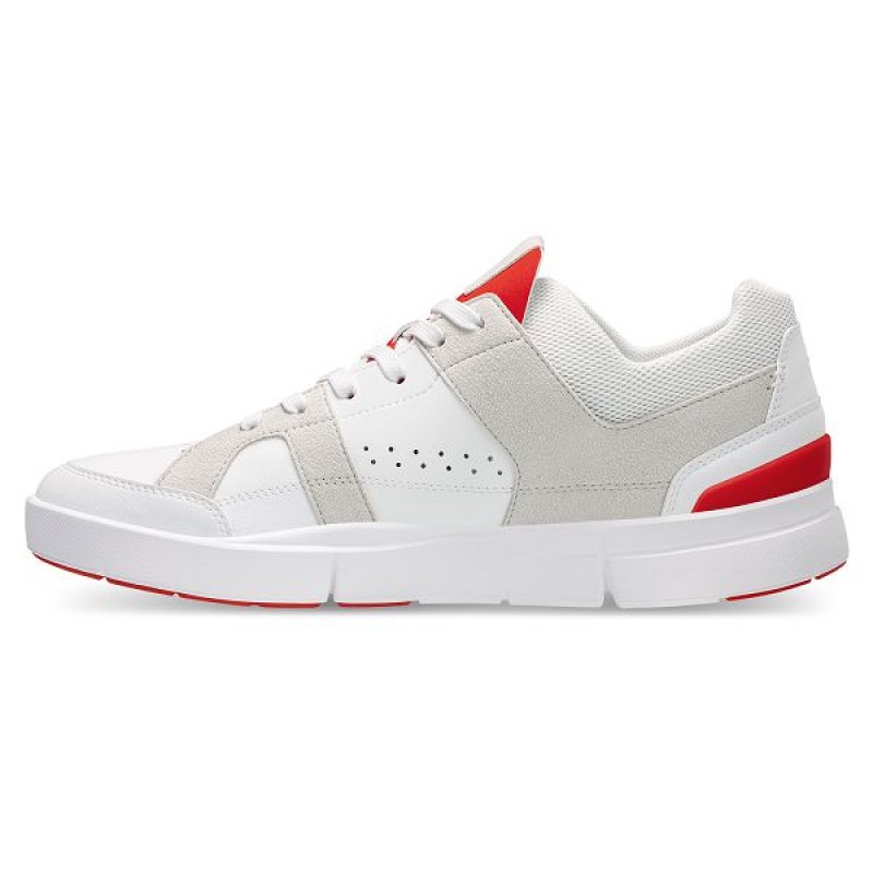 White / Red Men's On Running THE ROGER Clubhouse Sneakers | 5910237_PH