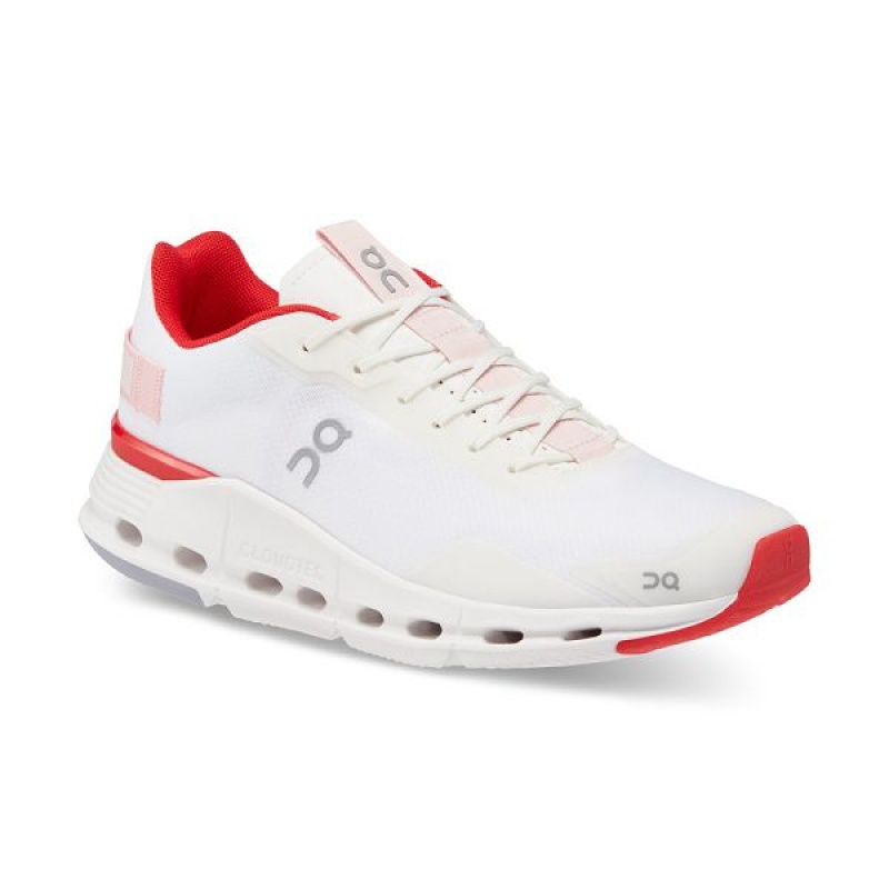 White / Red Women's On Running Cloudnova Form Sneakers | 1538296_PH