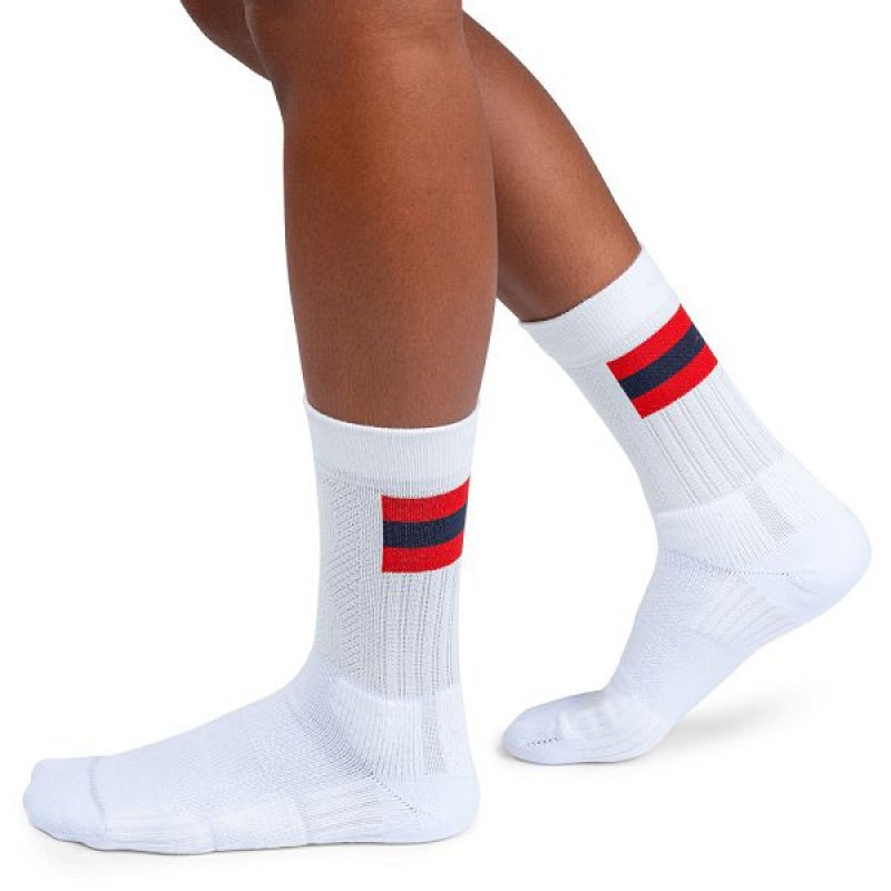 White / Red Women\'s On Running Tennis Socks | 1640857_PH