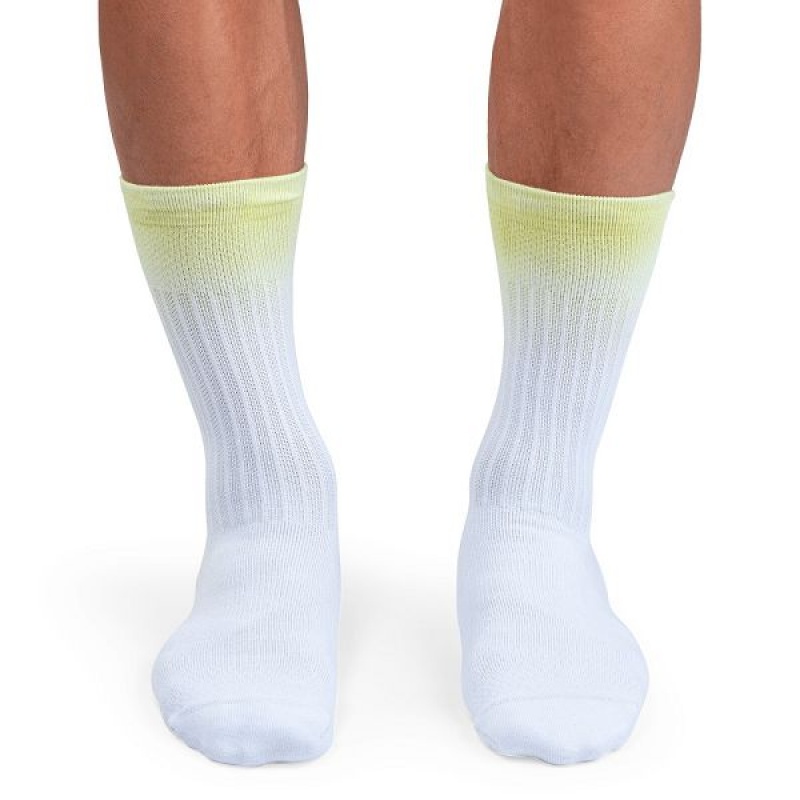 White / Yellow Men's On Running All-Day Socks | 5297413_PH