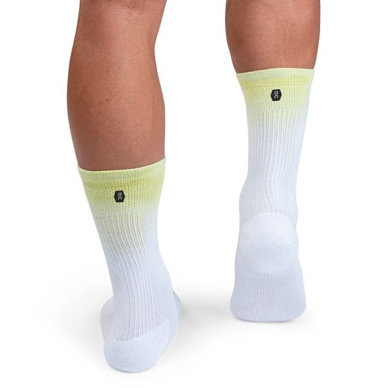 White / Yellow Men's On Running All-Day Socks | 5297413_PH