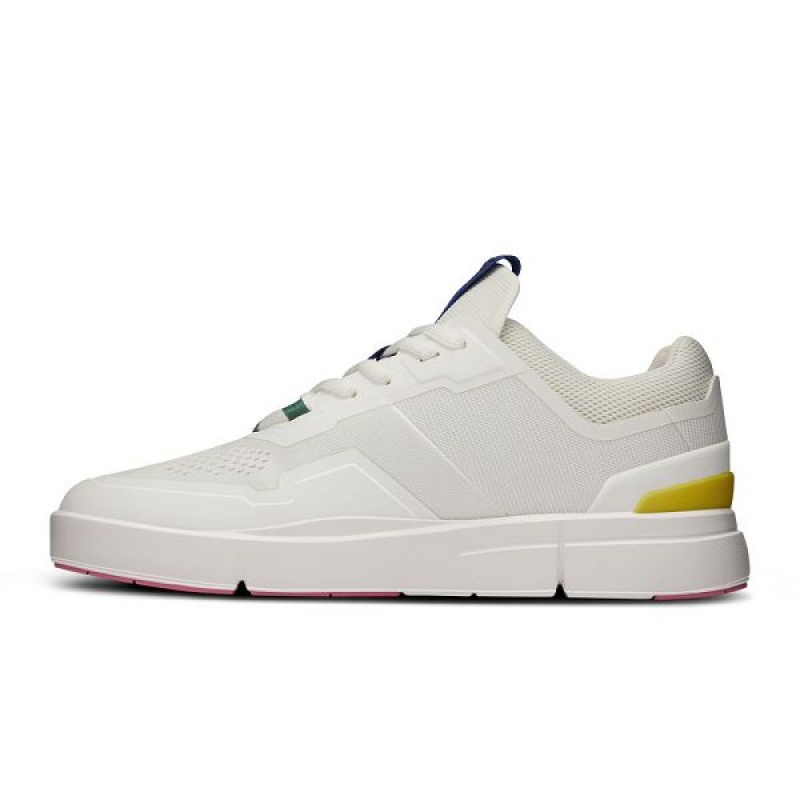 White / Yellow Women's On Running THE ROGER Spin Sneakers | 2376598_PH